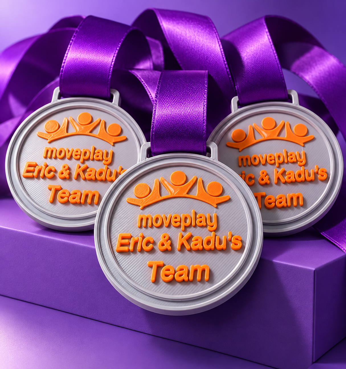 Custom medals with team name and player names